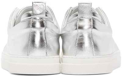 Shop Pierre Hardy Silver Leather Slip-on Sneakers