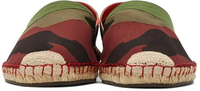 Shop Valentino Multicolor Canvas Camouflage Espadrilles