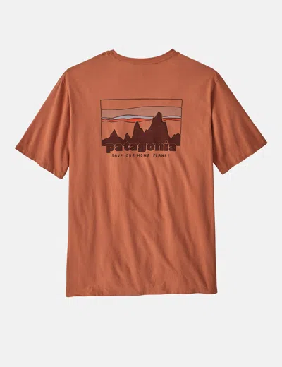 Shop Patagonia '73 Skyline Organic T-shirt In Orange