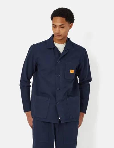 Shop Service Works Canvas Coverall Jacket In Navy Blue