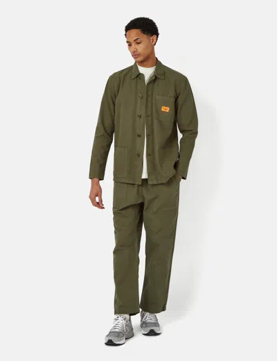 Shop Service Works Canvas Coverall Jacket In Olive Green