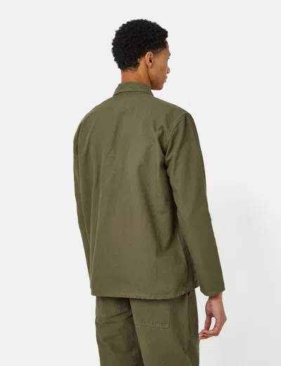 Shop Service Works Canvas Coverall Jacket In Olive Green