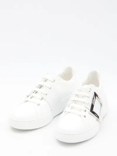 Shop Roger Vivier Viv' Skate Sneakers In White