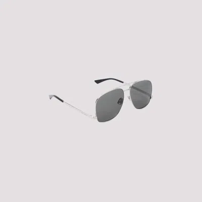 Shop Saint Laurent Gold Sl653 Aviator Metal Sunglasses In Metallic