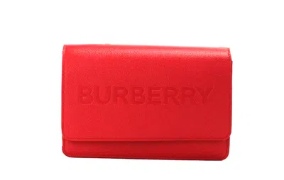Shop Burberry Hampshire Small Red Embossed Logo Smooth Leather Crossbody Bag