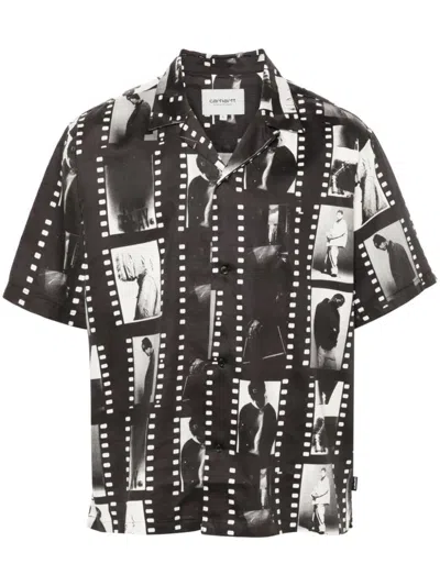Shop Carhartt Wip S/s Photo Strip Shirt In Black