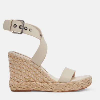 Shop Dolce Vita Aldona Wedges Ivory Leather In Multi