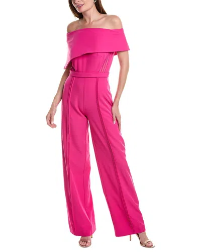 Shop Rene Ruiz Off-the-shoulder Jumpsuit In Pink