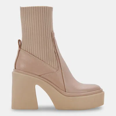 Shop Dolce Vita Odina Boots Taupe Leather In Multi