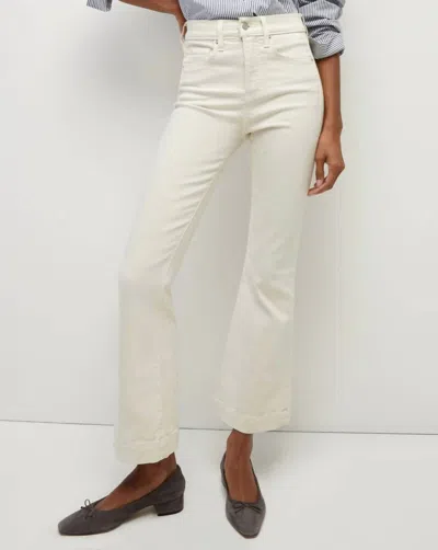 Shop Veronica Beard Carson High Rise Ankle Flare Jean In Ecru In White