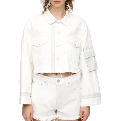 Shop Moussy Silver Strand Jacket In White