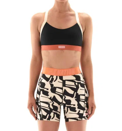P.e Nation Black Oakmont Multi-strap Sports Bra In Black