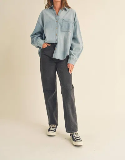 Shop Miou Muse Late Mornings Shirt In Denim In Multi