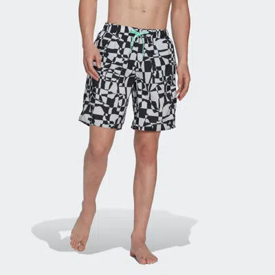 Shop Adidas Originals Men's Adidas Shredded Check Clx Swim Shorts In Multi