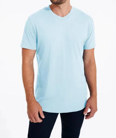 Shop Swet Tailor Softest V Neck T-shirt In Light Blue