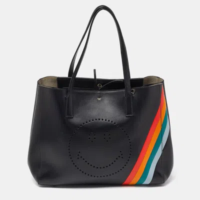 Shop Anya Hindmarch Leather Tote In Black