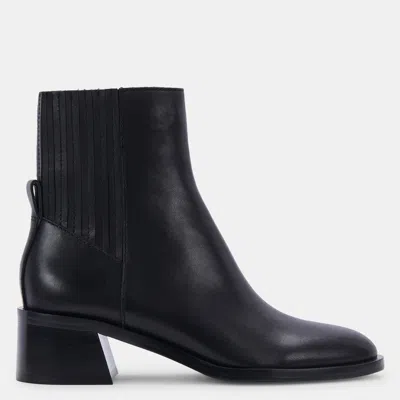 Shop Dolce Vita Layton Booties Onyx Leather In Black