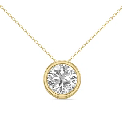 Shop Sselects Igi Certified 2 Carat Lab Grown Diamond Bezel Pendant In 14k Yellow Gold In Silver