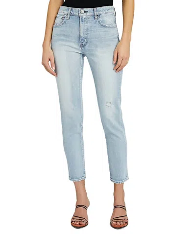 Shop Moussy Hillrose High Rise Skinny Jean In Light Wash In Blue