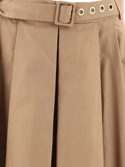 Shop 's Max Mara "moira" Long Water-repellent Twill Skirt In Beige