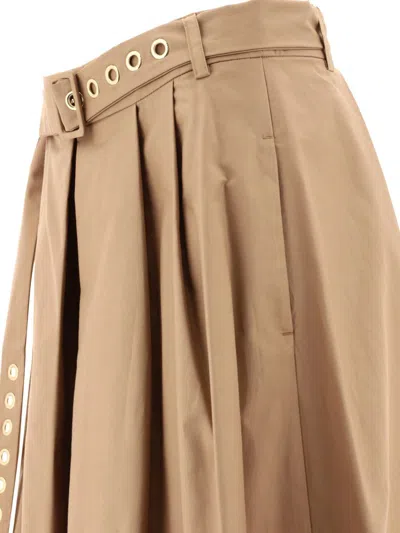 Shop 's Max Mara "moira" Long Water-repellent Twill Skirt In Beige