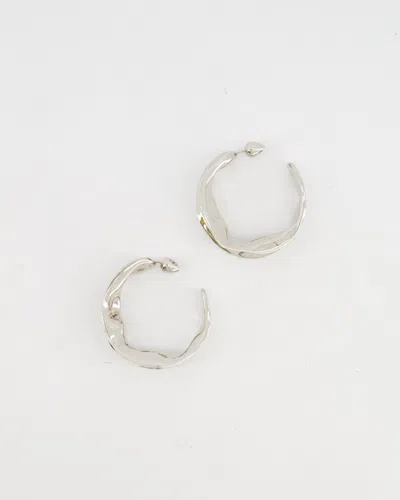 Shop Alaïa Alaia Fluide Drop Hoop Earrings In Silver In Grey