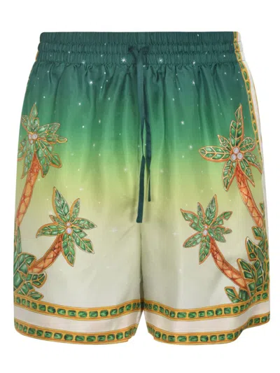 Shop Casablanca Shorts In Silk Satin