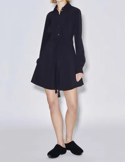 Shop Rosetta Getty Relaxed Apron Wrap Mini Dress In Black