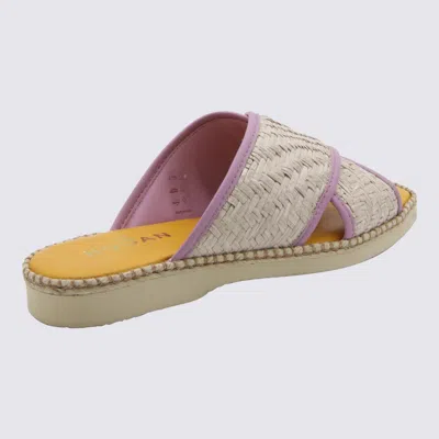 Shop Hogan Yellow And Lilac Leather Flats In Lilla/giallo