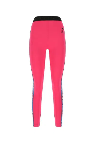 Shop Etro Leggings With Logo In Pink