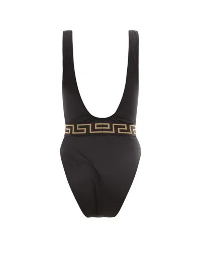 Shop Versace Swimsuit In Black
