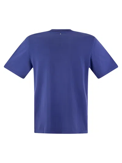 Shop Premiata Never White Cotton T Shirt In Bluette