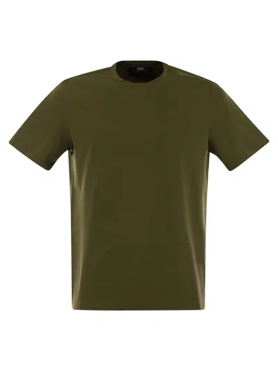 Shop Herno Stretch Cotton Jersey T Shirt In Military Green