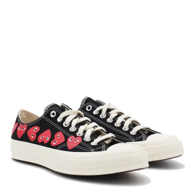 Comme Des Garçons Play X Converse Logo Low-cut Casual Shoes In Black