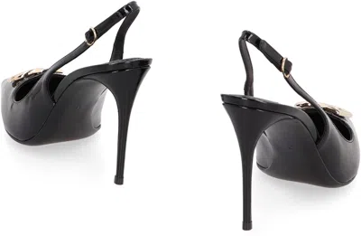 Shop Dolce & Gabbana Leather Slingback Pumps In Black
