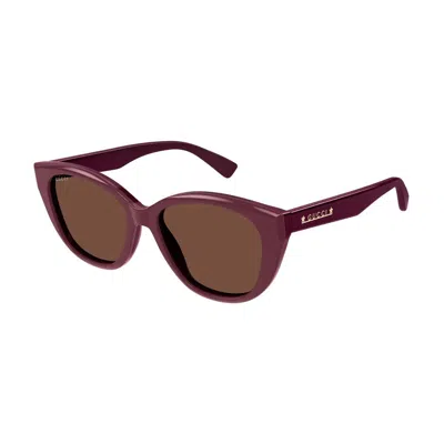 Shop Gucci Gg1588s Linea Lettering Sunglasses In 003 Bordeaux