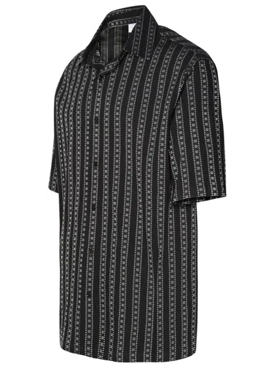 Off-white Bowling Shirt With Embroidered Arrow In Black