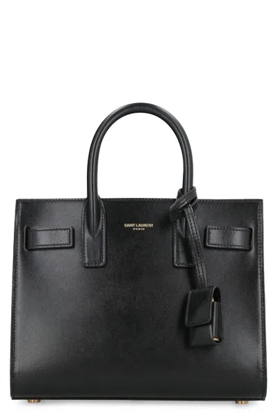 Shop Saint Laurent Sac De Jour Leather Bag In Black