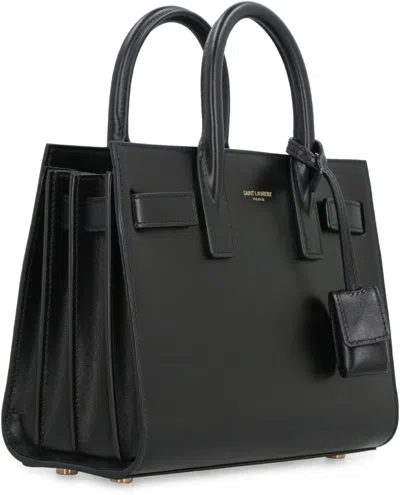 Shop Saint Laurent Sac De Jour Leather Bag In Black