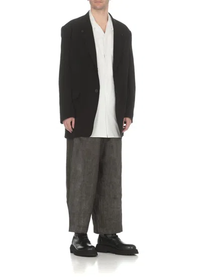 Shop Yohji Yamamoto Pour Homme Trousers Grey