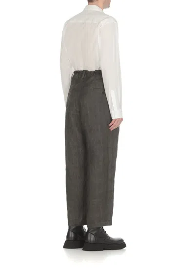 Shop Yohji Yamamoto Pour Homme Trousers Grey
