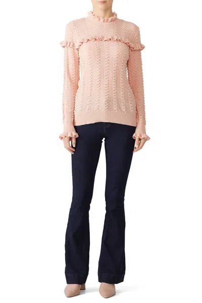 Shop Slate & Willow Ruffle Sweater In Blush In Gold