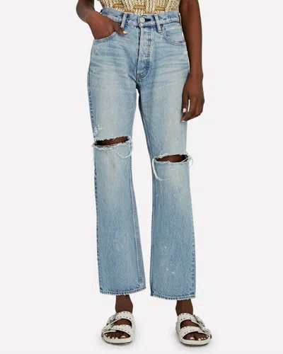 Shop Moussy Teaneck Wide-leg Jeans In Light Blue