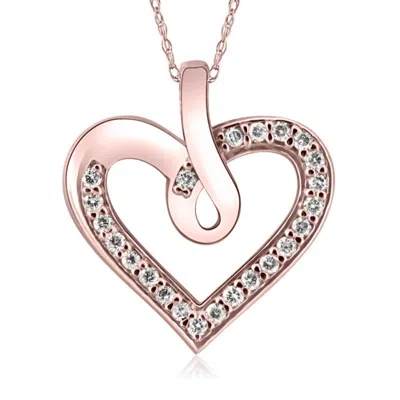 Shop Pompeii3 1/4ct Diamond Curve Heart Shape Pendant Necklace In White, Yellow, Or Rose Gold In Multi
