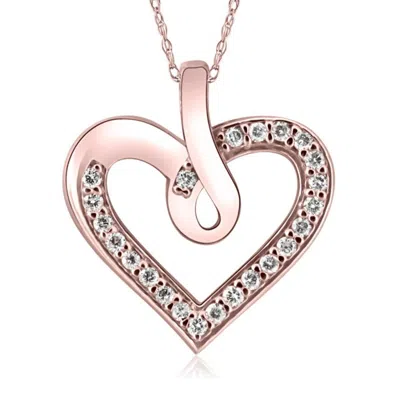 Pompeii3 1/4ct Diamond Curve Heart Shape Pendant Necklace In White, Yellow, Or Rose Gold In Multi