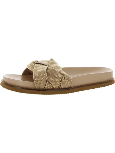 Shop Vince Camuto Kevind Womens Slip On Flat Slide Sandals In Beige