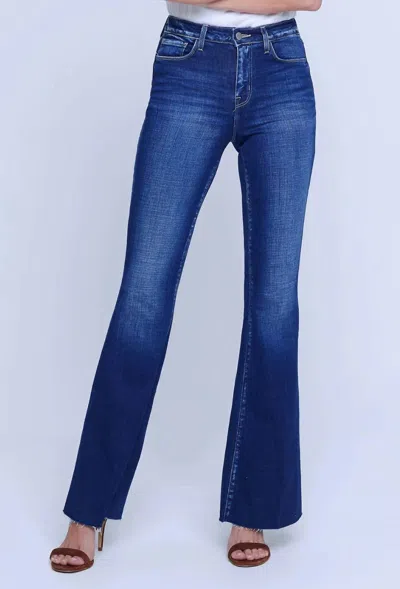 Shop L Agence Sera Flare Leg Jeans In Blue