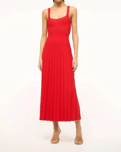 Shop Staud Ellison Dress In Red Rose In Multi