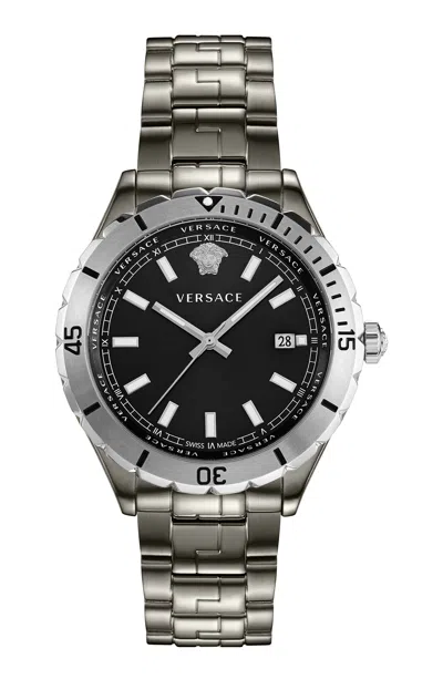 Shop Versace Men's 42mm Stainless Steel Watch Ve3a00620 In Grey