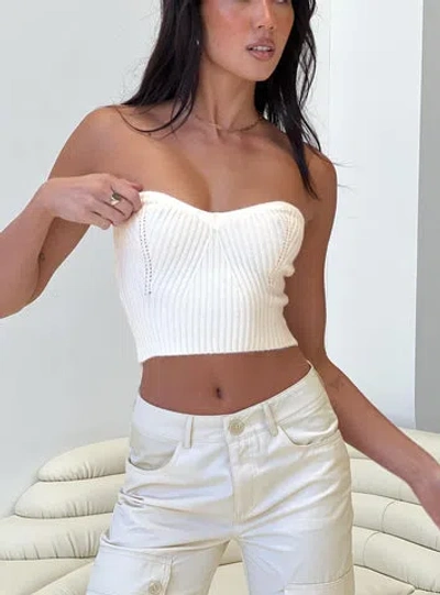 Shop Princess Polly Lower Impact Ulara Strapless Top In White